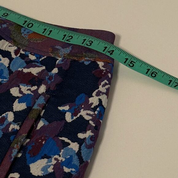 Maeve Anthropologie Cardana Size 0 Blue Jacquard Floral Mini Skirt Y2K Style - Picture 12 of 13